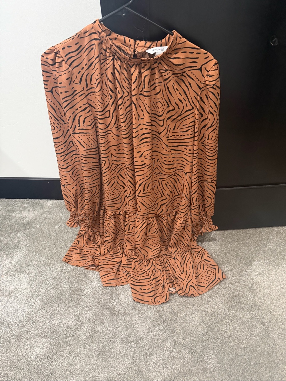 Nine West Rust Brown and Black Animal Print Dress